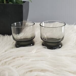 Smokey Gray Glass Whiskey Set of 2